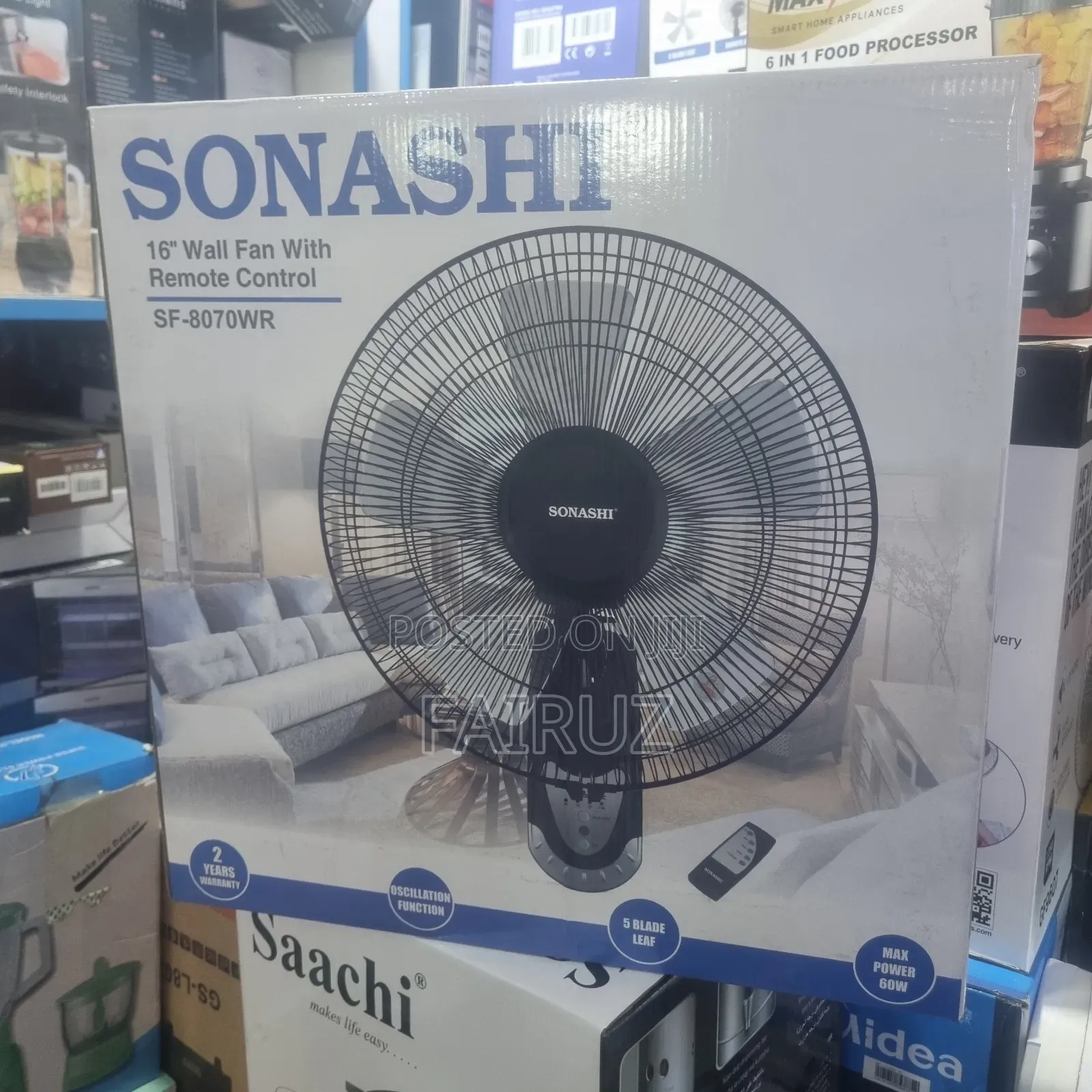 Wall Fan Sonashi 16" With Remote Control