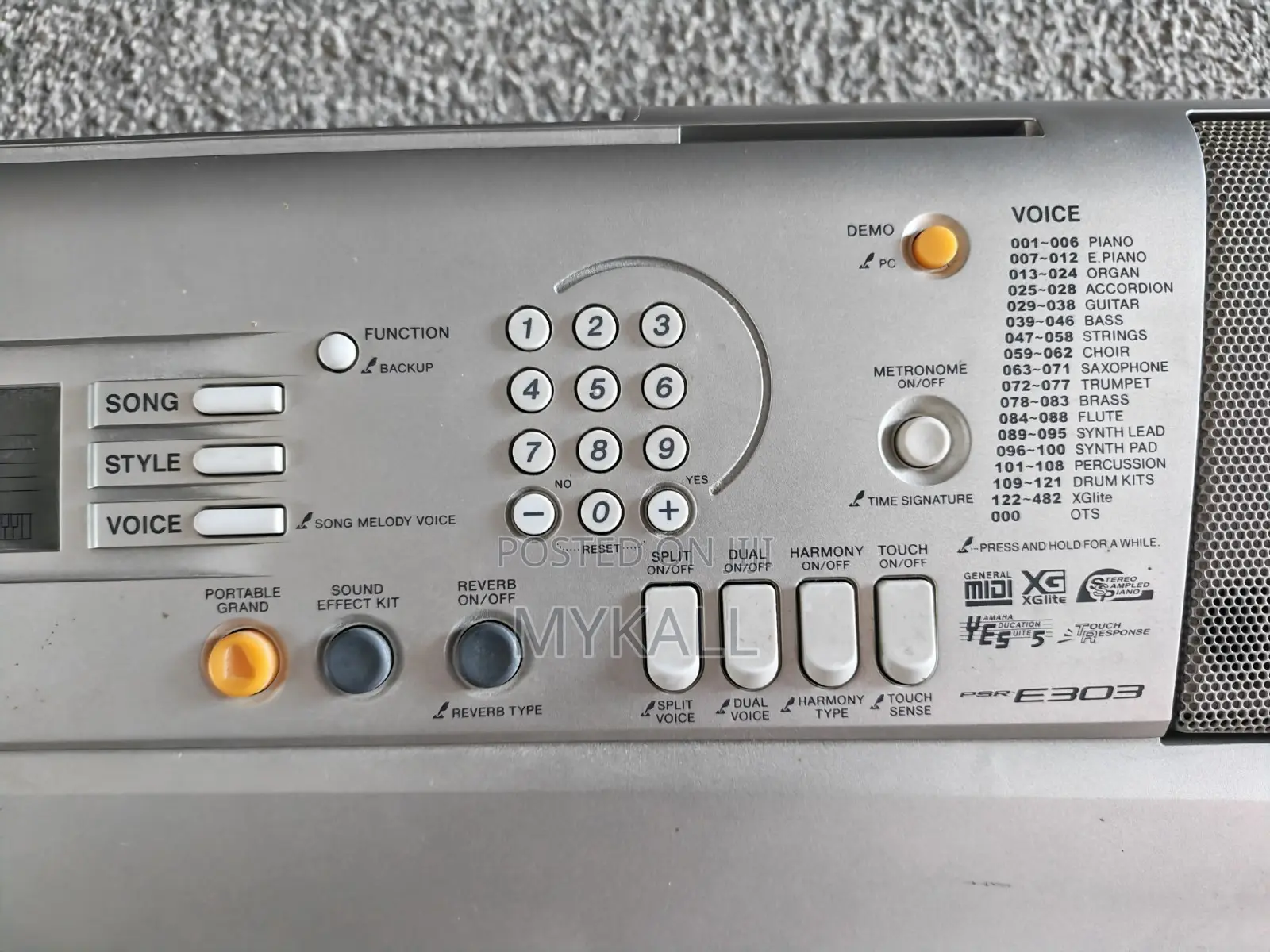 Yamaha PSR-E313 61-Key Electronic Keyboard, Full-Size, Silver