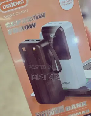 Omxmo Power Bank 20000mah Super Fast Charging With 2 Lines