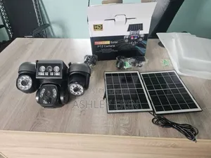 Solar-Powered PTZ (Pan-Tilt-Zoom) Security Camera.