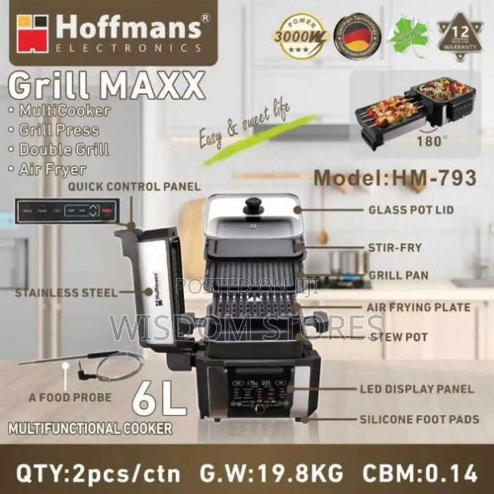 Hoffmans Grill Maxx Multifunctional Cooker.