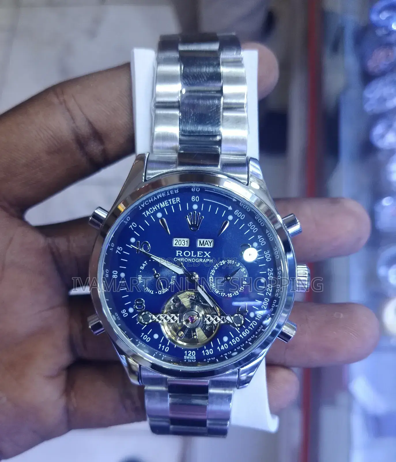 Rolex Chronograph Watch Silver-Colored Metal Band