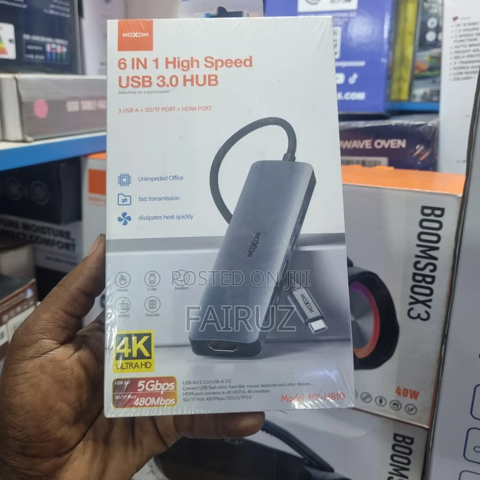 6 in 1 High Speed Usb 3.0 Hub. 3 Usb-a + Sd/Tf Port + Hdmi Port