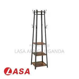 Coat Rack With 3-Shelf Stand for Hanging Bags and Clothes