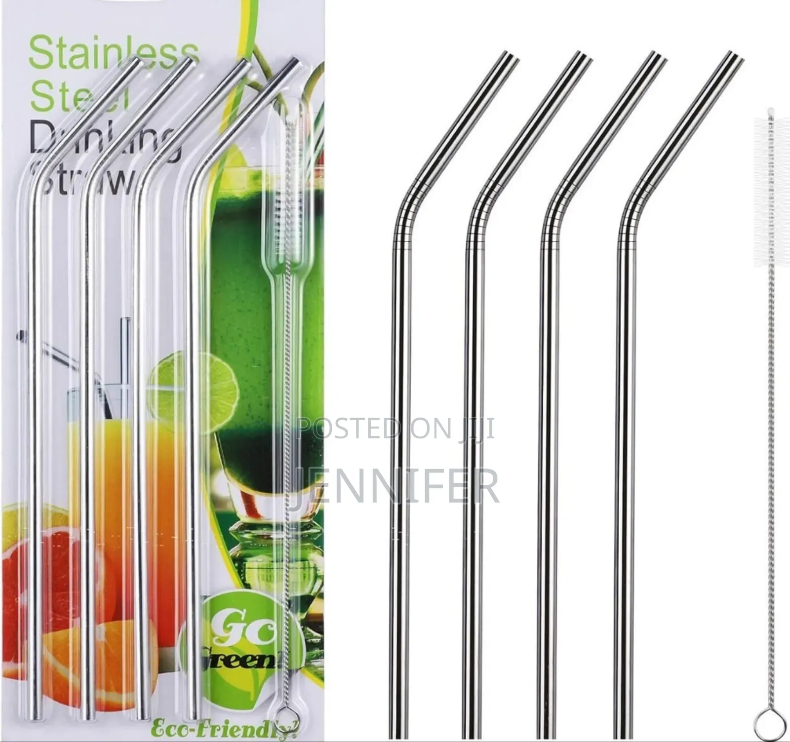 4pcs Reusable Metal Drinking Straws