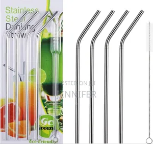 4pcs Reusable Metal Drinking Straws