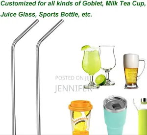 4pcs Reusable Metal Drinking Straws