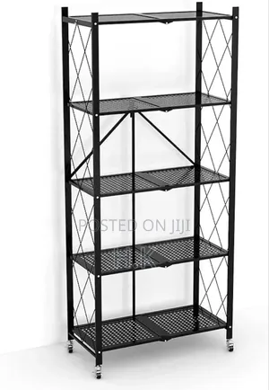 5-layer Foldable Storage Rack With Wheels