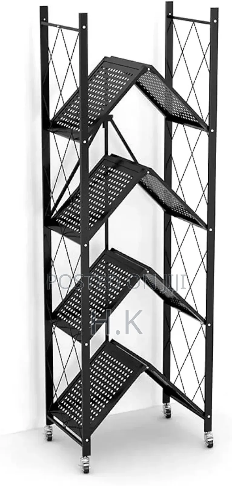 5-layer Foldable Storage Rack With Wheels