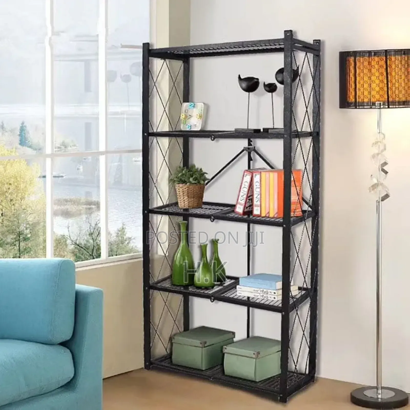 5-layer Foldable Storage Rack With Wheels