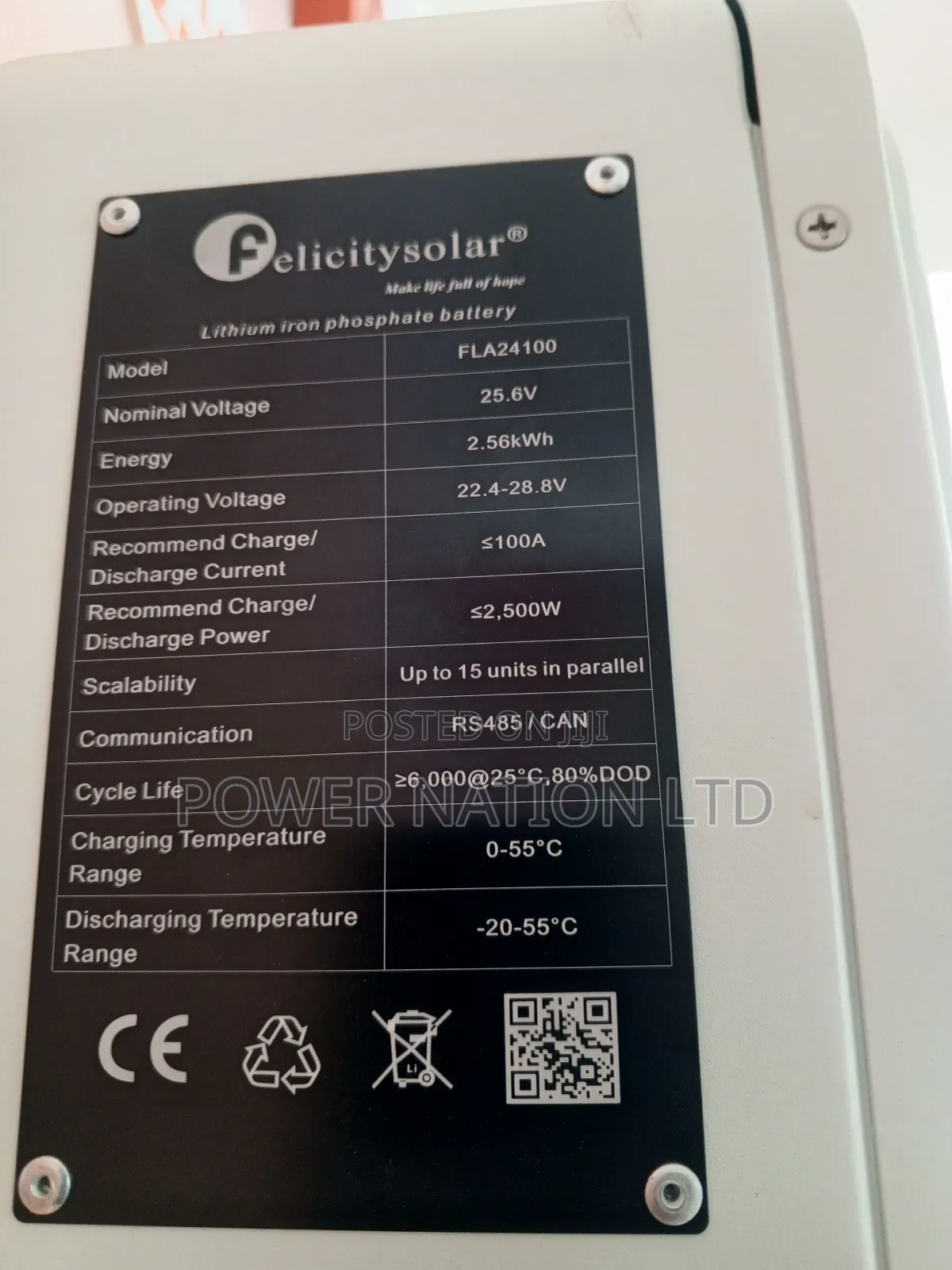 2.5kwh 100ah Felicity Lithium Iron Battery (Green Energy)