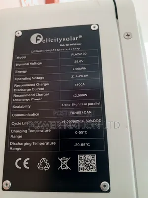 2.5kwh 100ah Felicity Lithium Iron Battery (Green Energy)