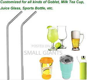 4pcs Reusable Metal Drinking Straws
