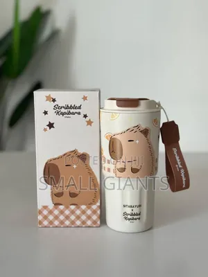 Sitarayuri X Scribbled Kapibara Insulated Travel Tumbler.