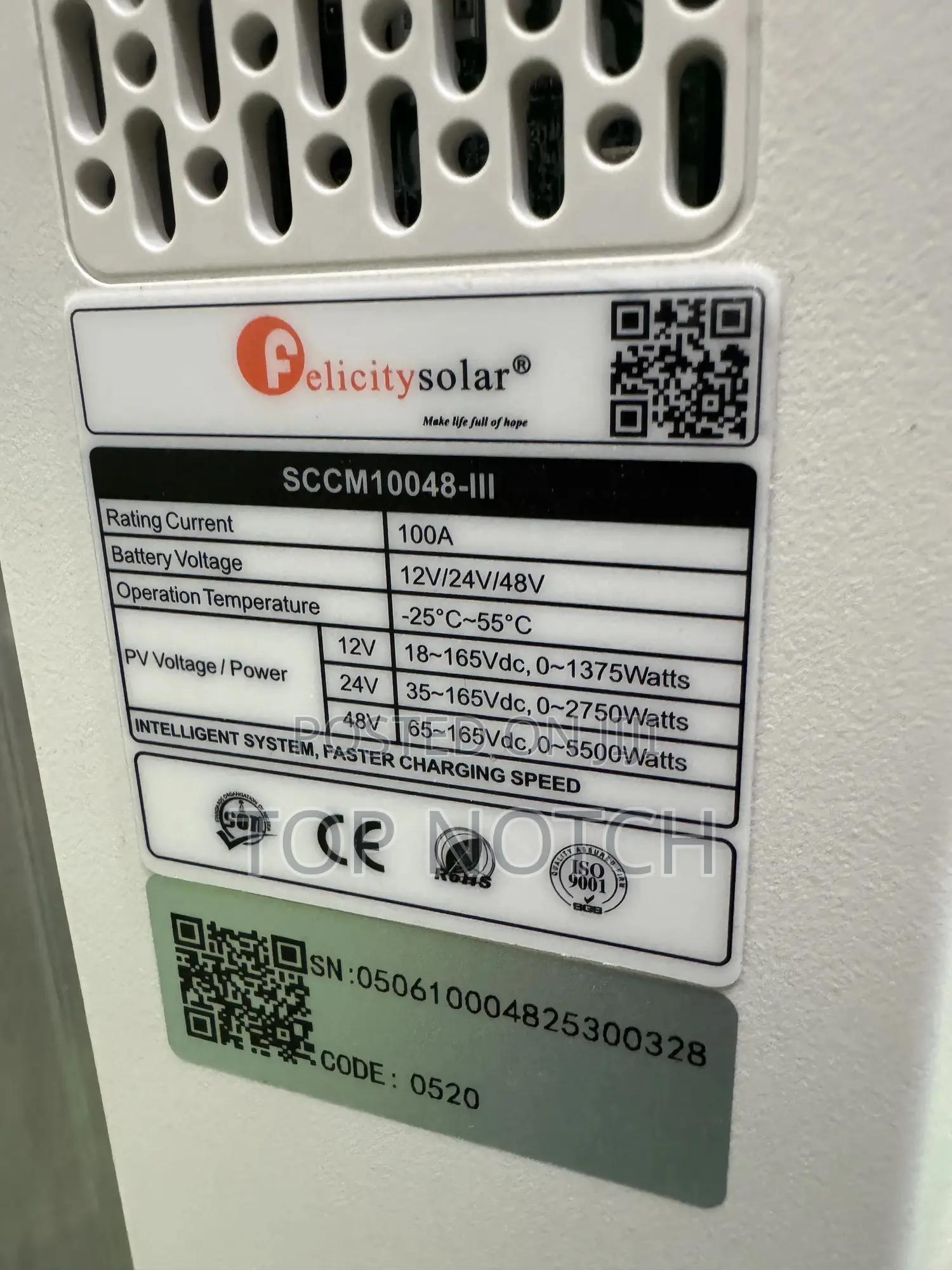 100a Felicity MPPT Solar Charge Controller