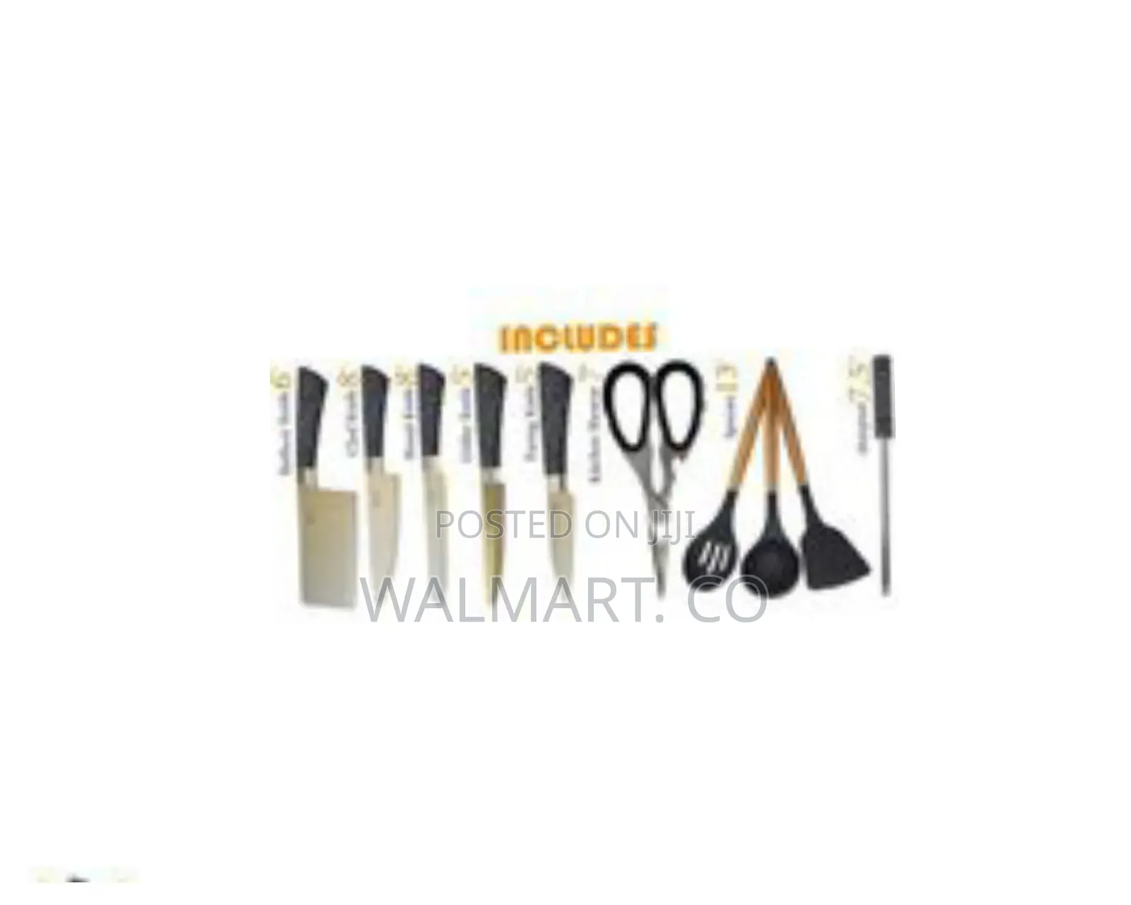 11 Piece Stainless Steel Knife and Utensil Set With Storage Block