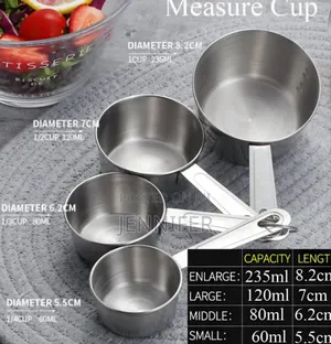 4pcs Stainless Steel Measuring Cups