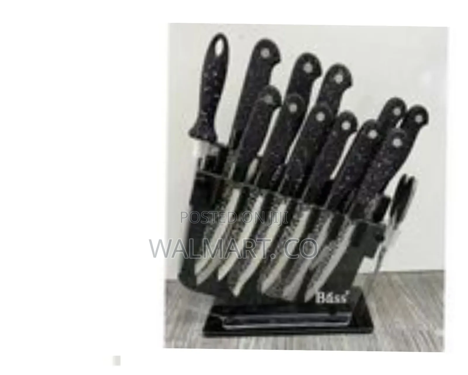 Elegant Kitchen Knife Set With Clear Block Stand