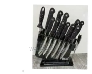 Elegant Kitchen Knife Set With Clear Block Stand