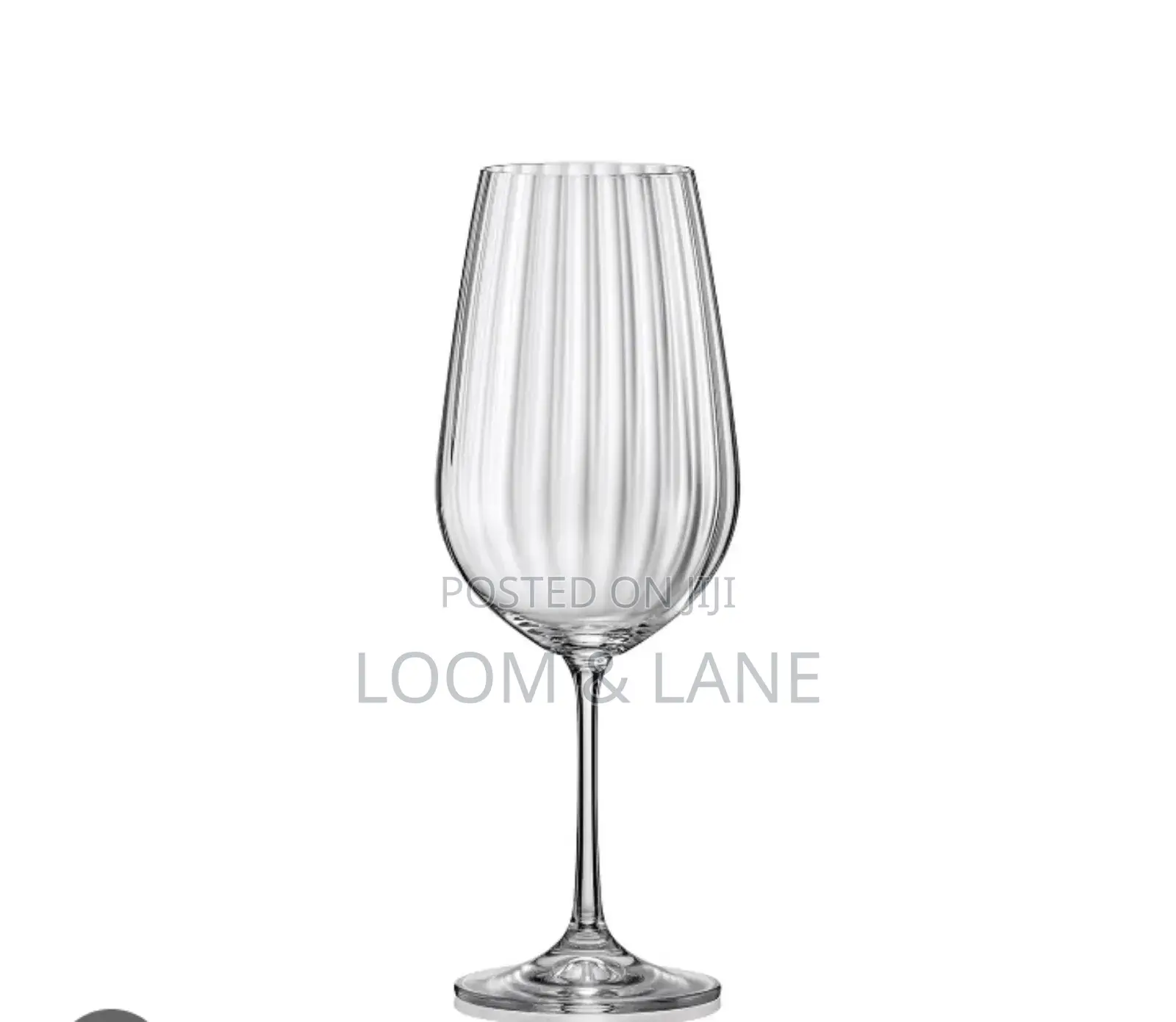 6 Bohemia Crystal Waterfall Optic Wine Glasses