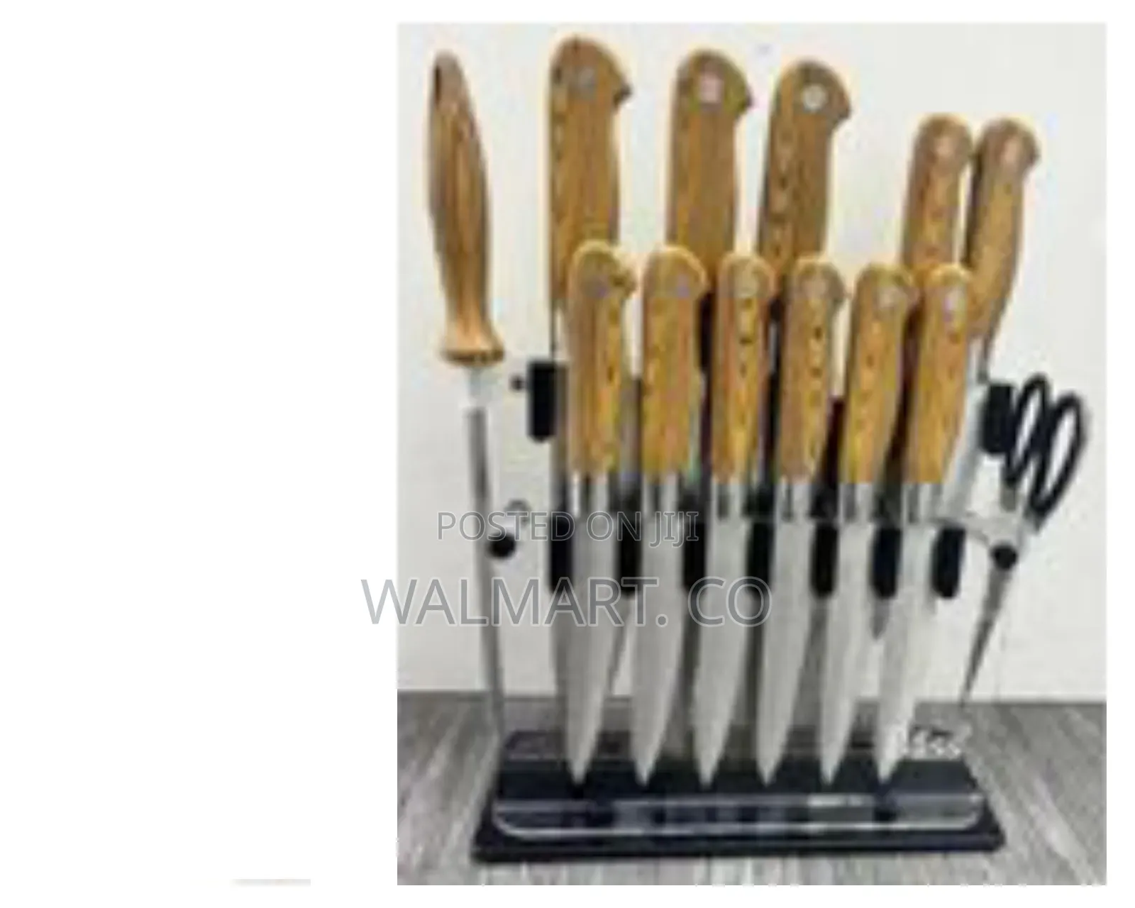 Decorative Kitchen Knife Set With Clear Acrylic Stand