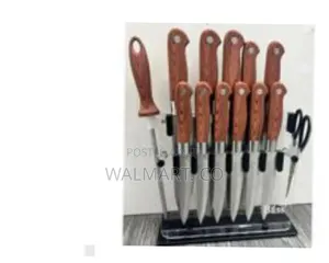 Decorative Kitchen Knife Set With Clear Acrylic Stand