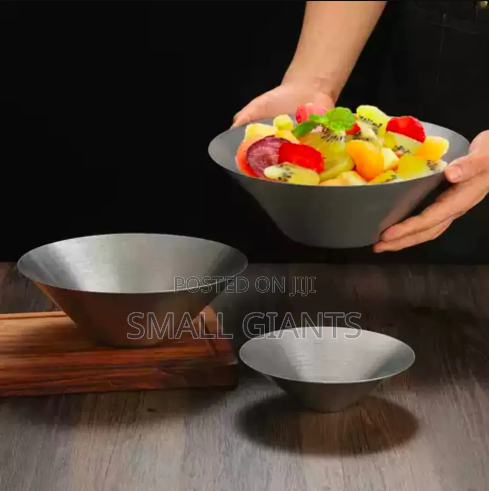 3pcs Conical Stainless Steel Bowls