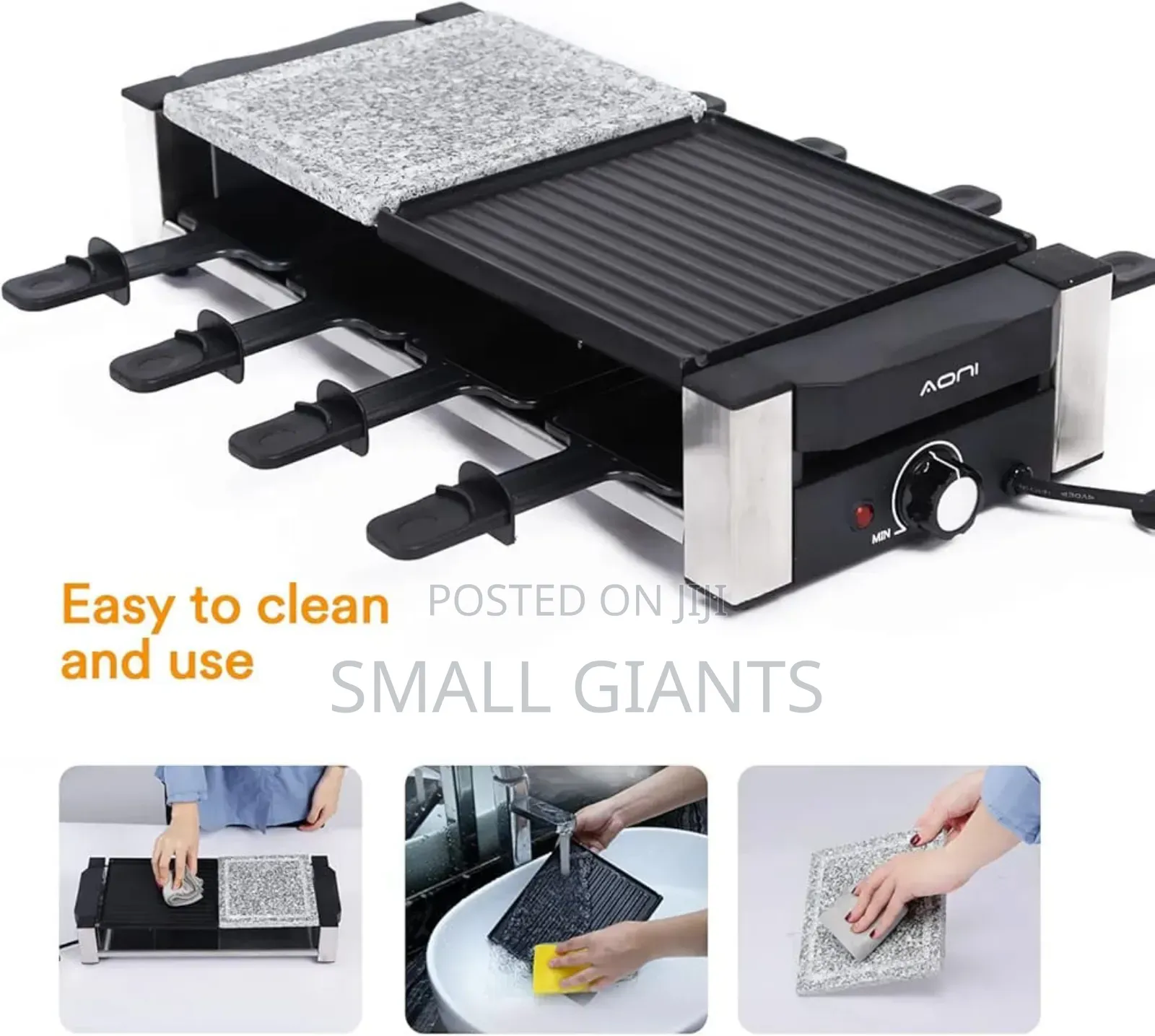 Saysonapps Raclette Grill With Granite Stone Grill Top Model SBBQ-4418