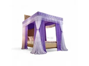4 Stand Curtain Mosquito Net - Maroon |Elegant Protective