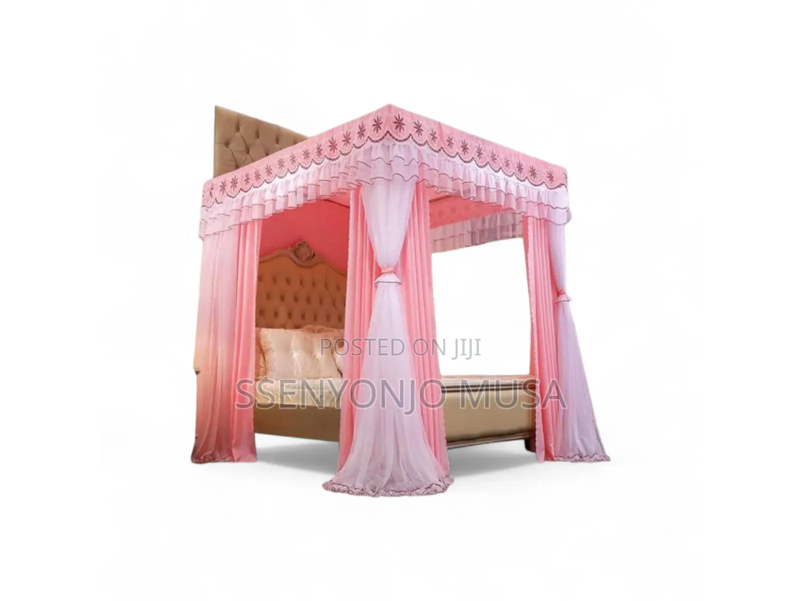 4 Stand Curtain Mosquito Net - Maroon |Elegant Protective