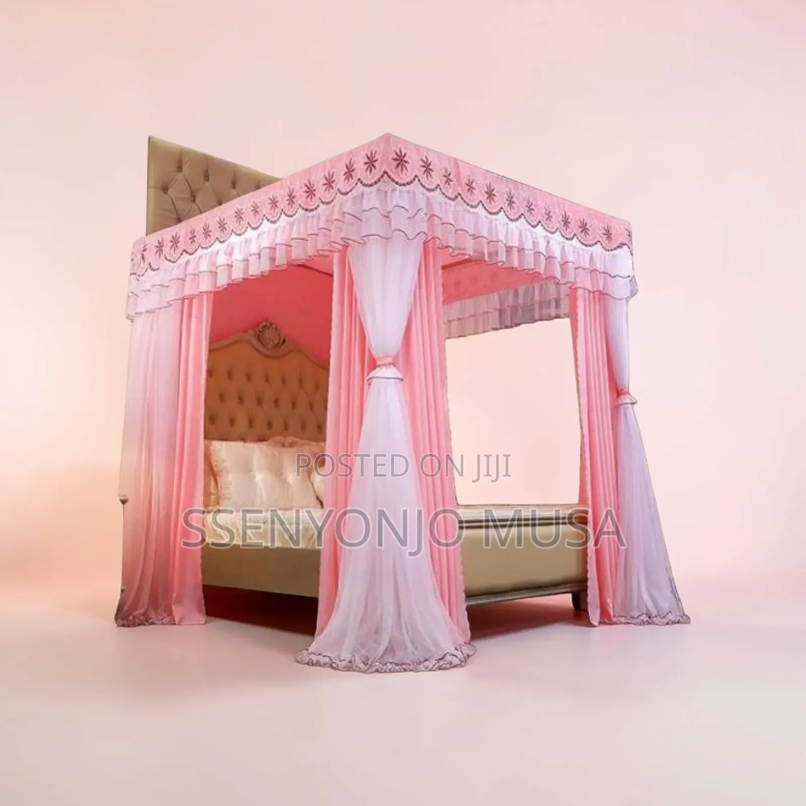 4 Stand Curtain Mosquito Net - Maroon |Elegant Protective