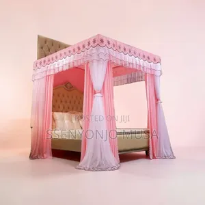 4 Stand Curtain Mosquito Net - Maroon |Elegant Protective