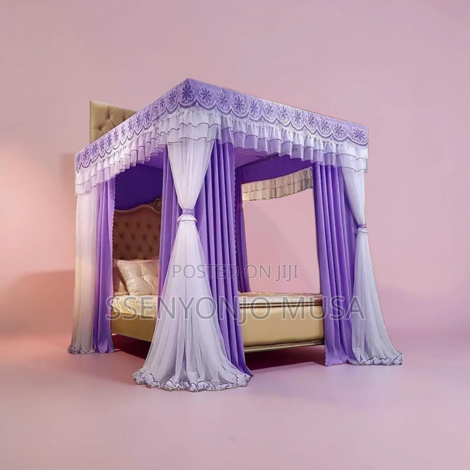 4 Stand Curtain Mosquito Net - Maroon |Elegant Protective