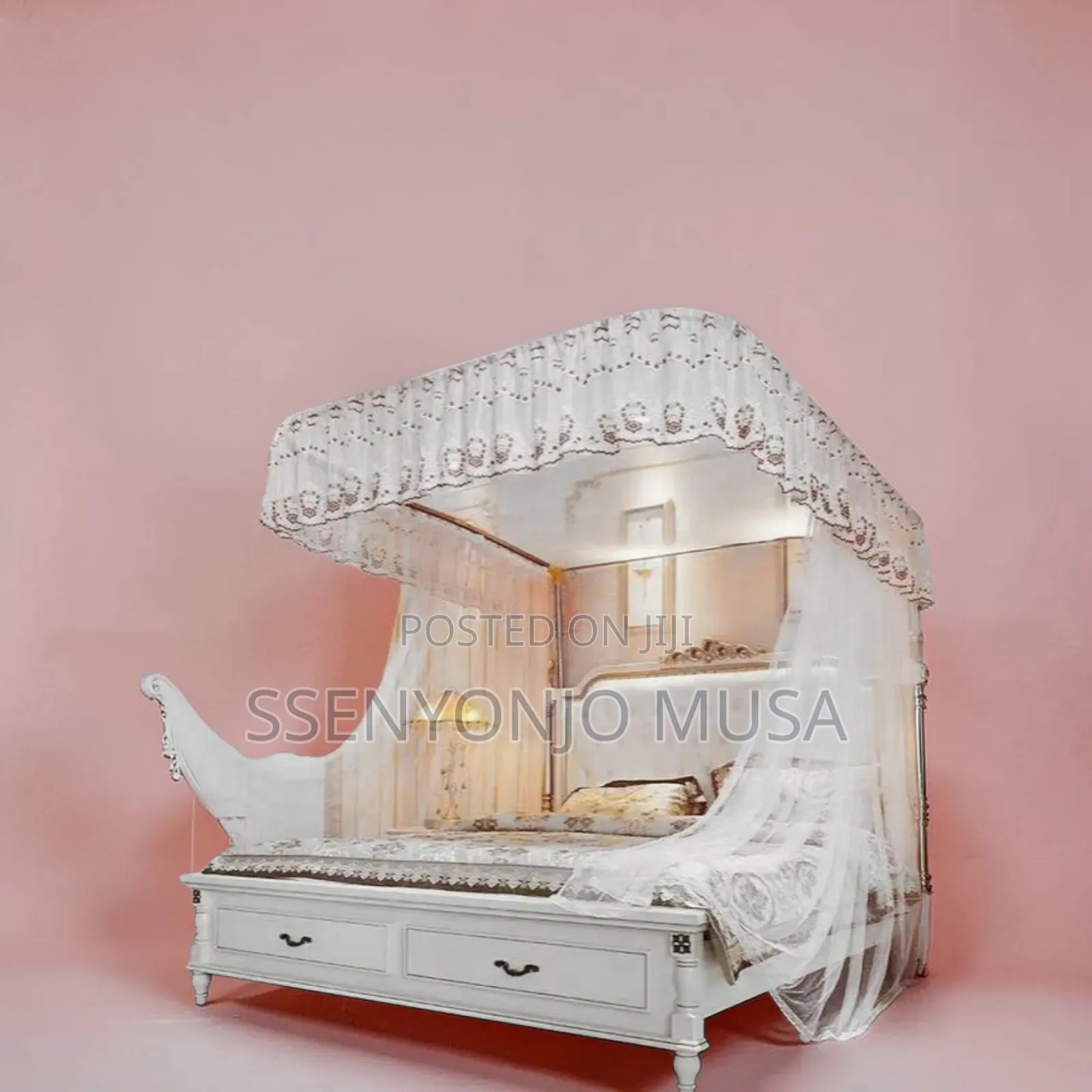 Two Stand Rail Mosquito Net | Top Design May Vary |Elegant-