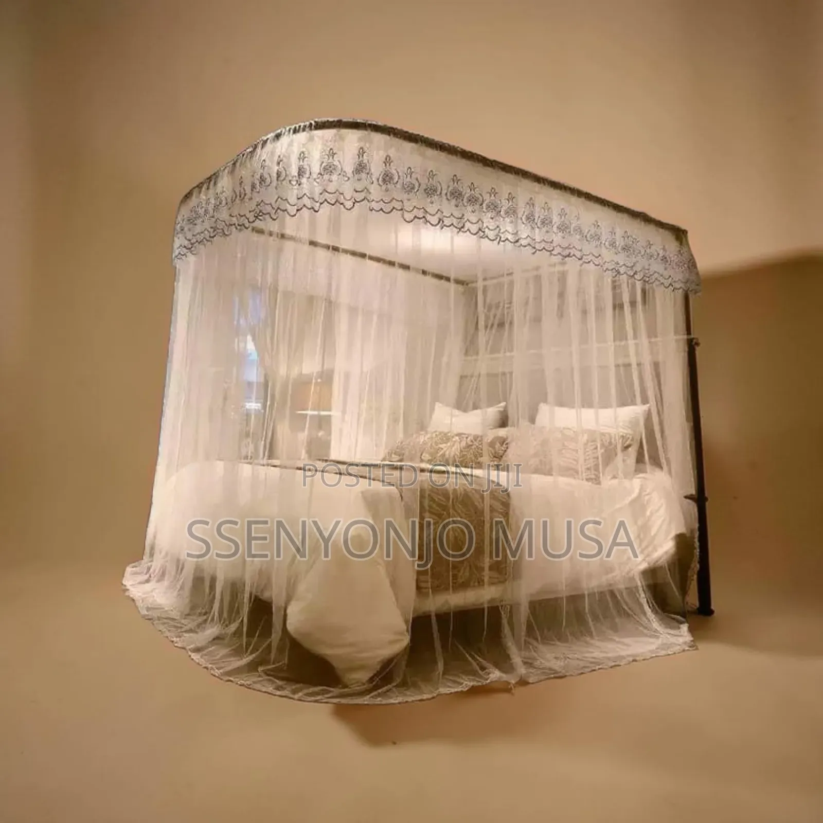 Two Stand Rail Mosquito Net | Top Design May Vary |Elegant-