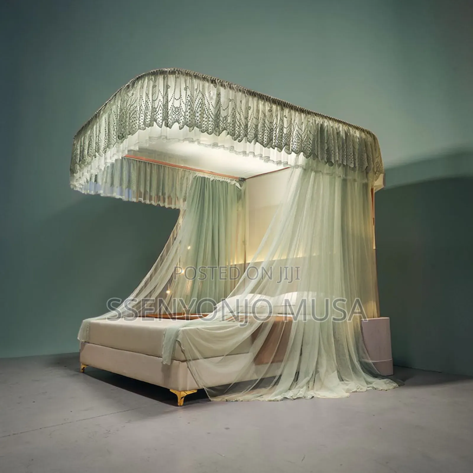 Two Stand Rail Mosquito Net | Top Design May Vary |Elegant-