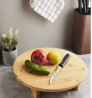 Round, Elevated Bamboo Cutting and Serving Board