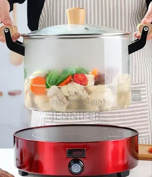 Glass Cooking Pot With Wooden Handle