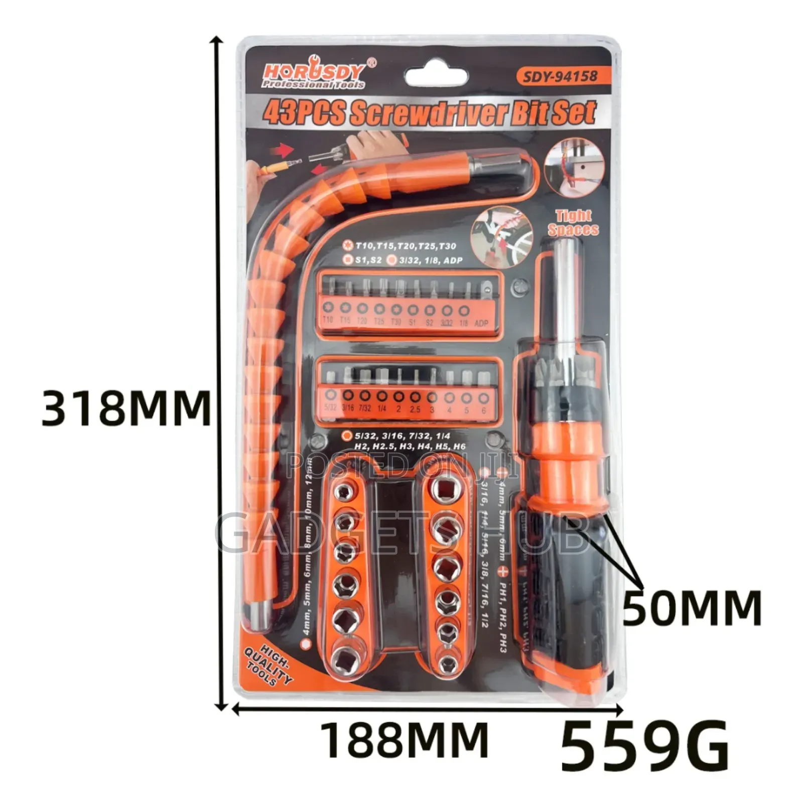 43 PCS Socket Ratchet Wrench Screwdriver Bit Set