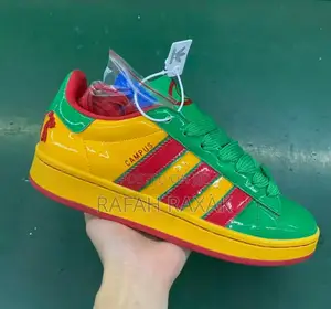 Original Adidas Campus Yellow/Red/Green Patent Sneakers
