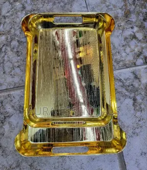 Gold-Toned Metal Serving Trays