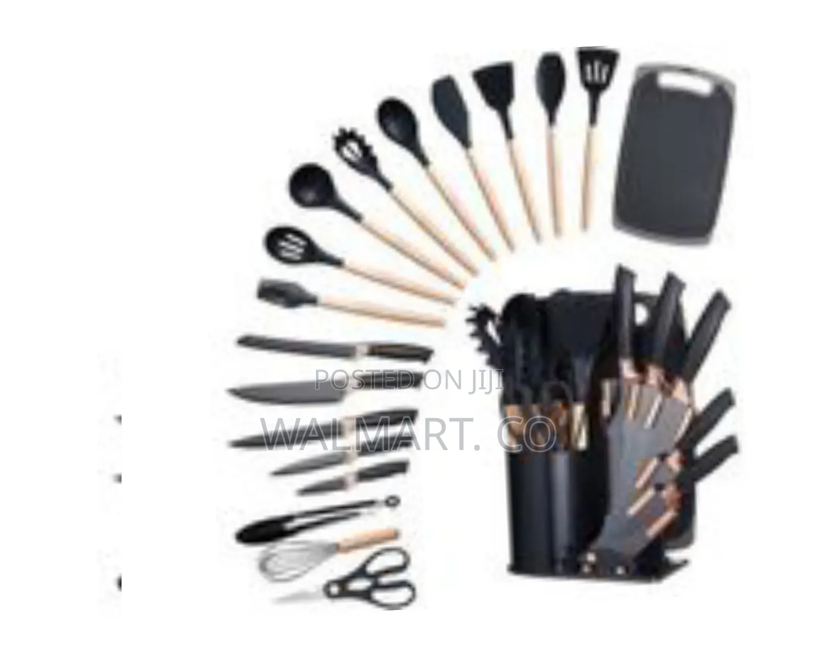 Multipurpose Utensil and Knife Kitchen Set With Integrated Storage