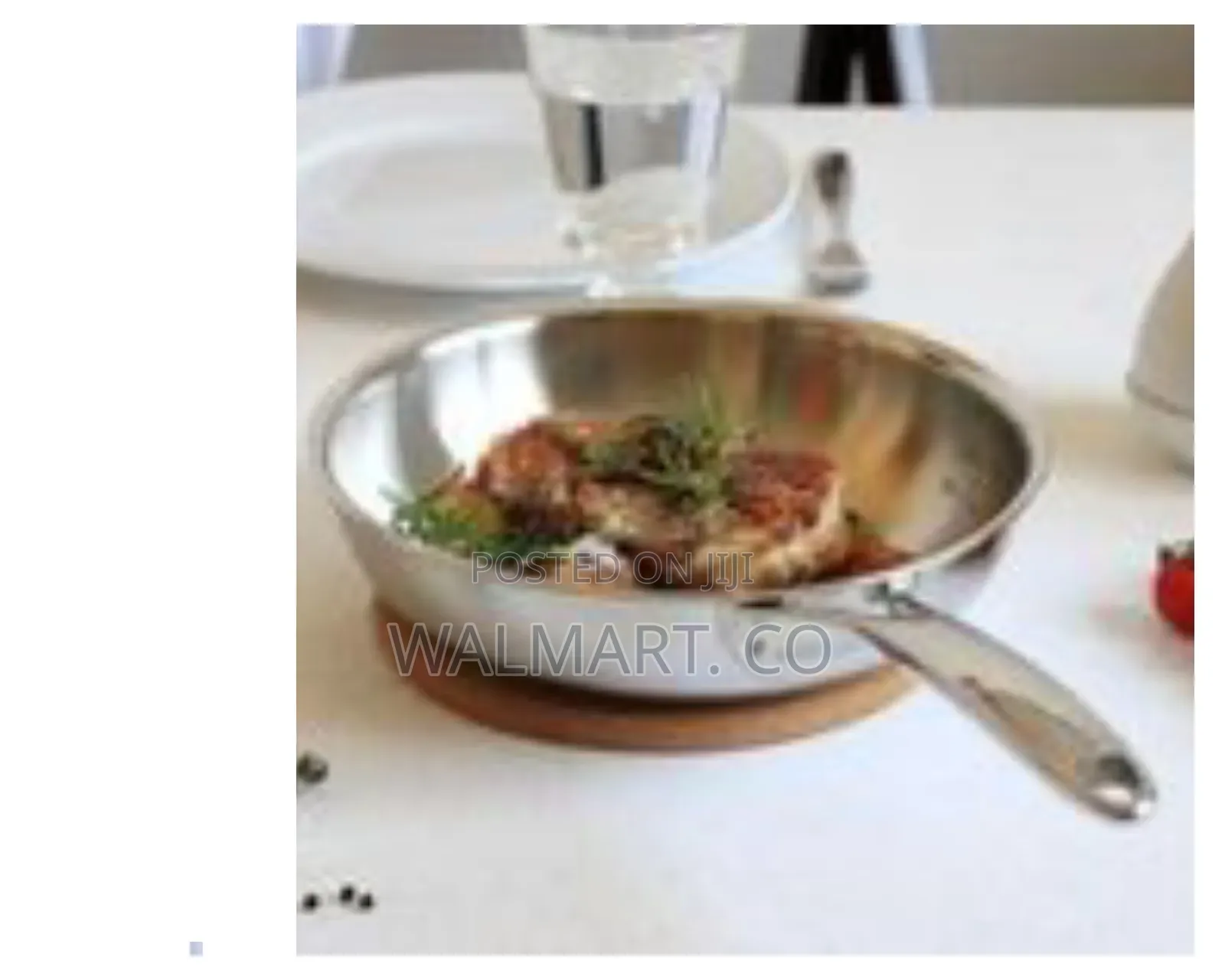 Stainless Steel Wok/Stir Fry Pan Silver