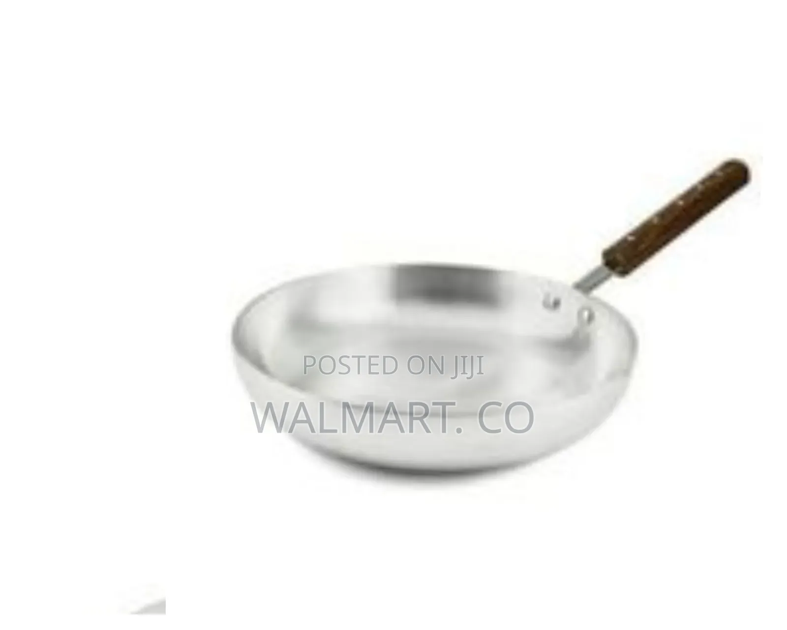 Classic Aluminum Frying Pan With a Wooden Handle