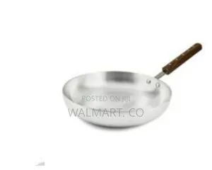 Classic Aluminum Frying Pan With a Wooden Handle