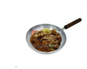 Classic Aluminum Frying Pan With a Wooden Handle