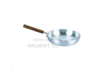 Classic Aluminum Frying Pan With a Wooden Handle