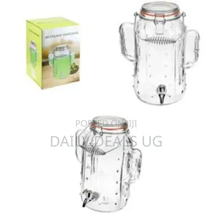 Cactus-Shaped Glass Beverage Dispenser - Transparent##190,000