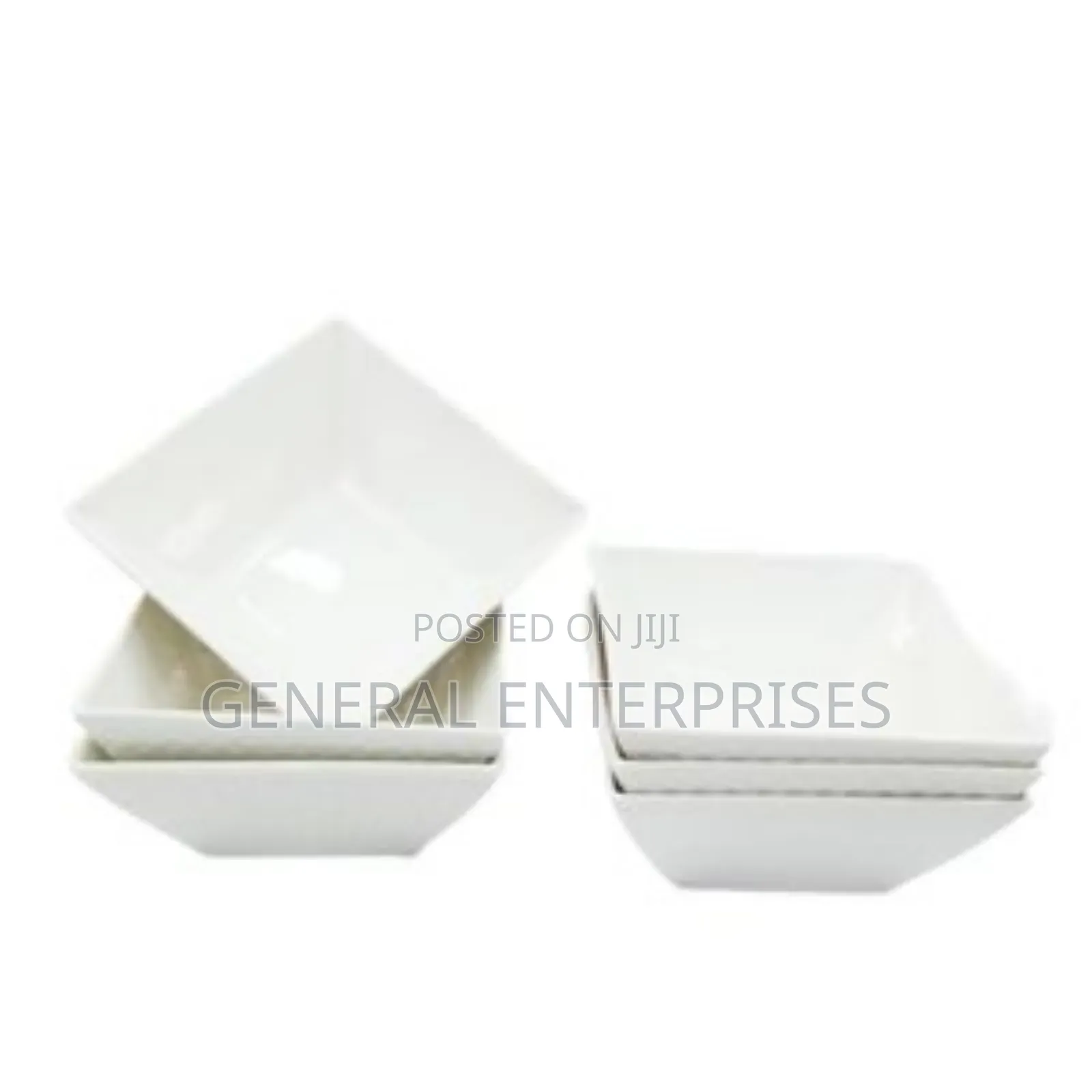 Set of Modern White Square Bowls