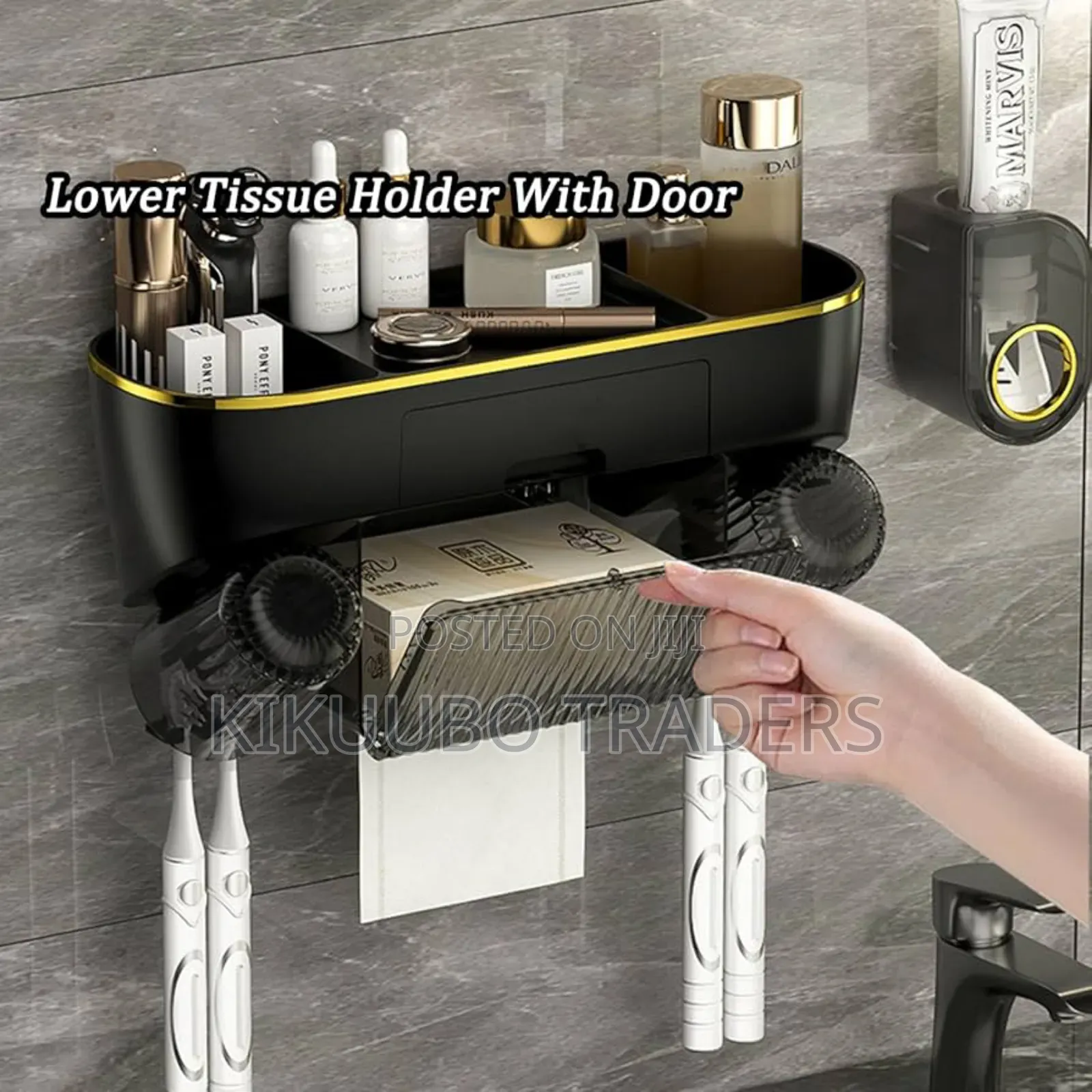Walk Mount Toothbrush Holder Bathroom Organizer